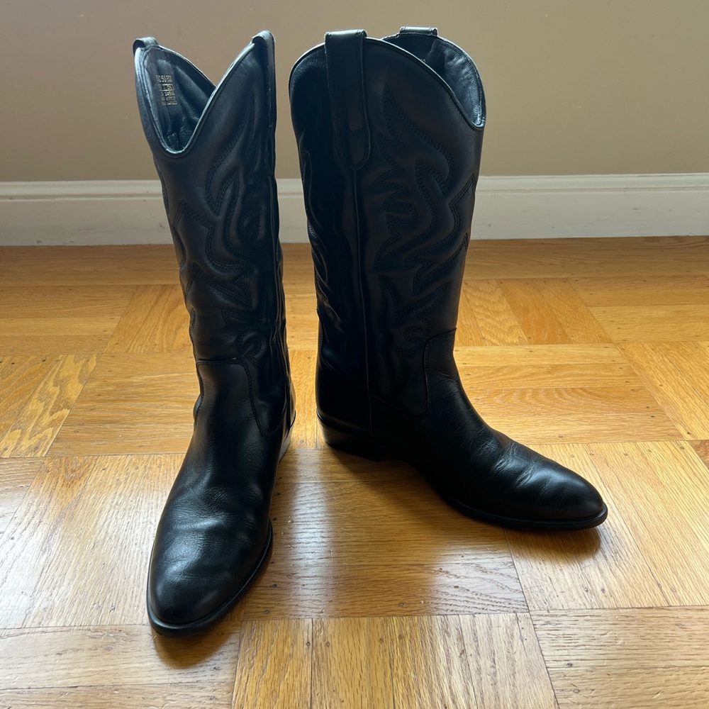 Massimo Dutti Embroidered Cowboy Boots size 38